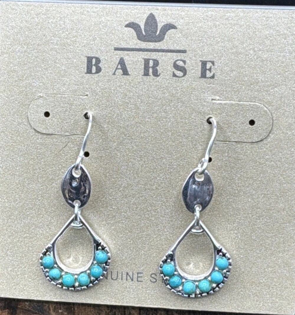 Barse Melrose Earrings -Turquoise- Silver- NWT